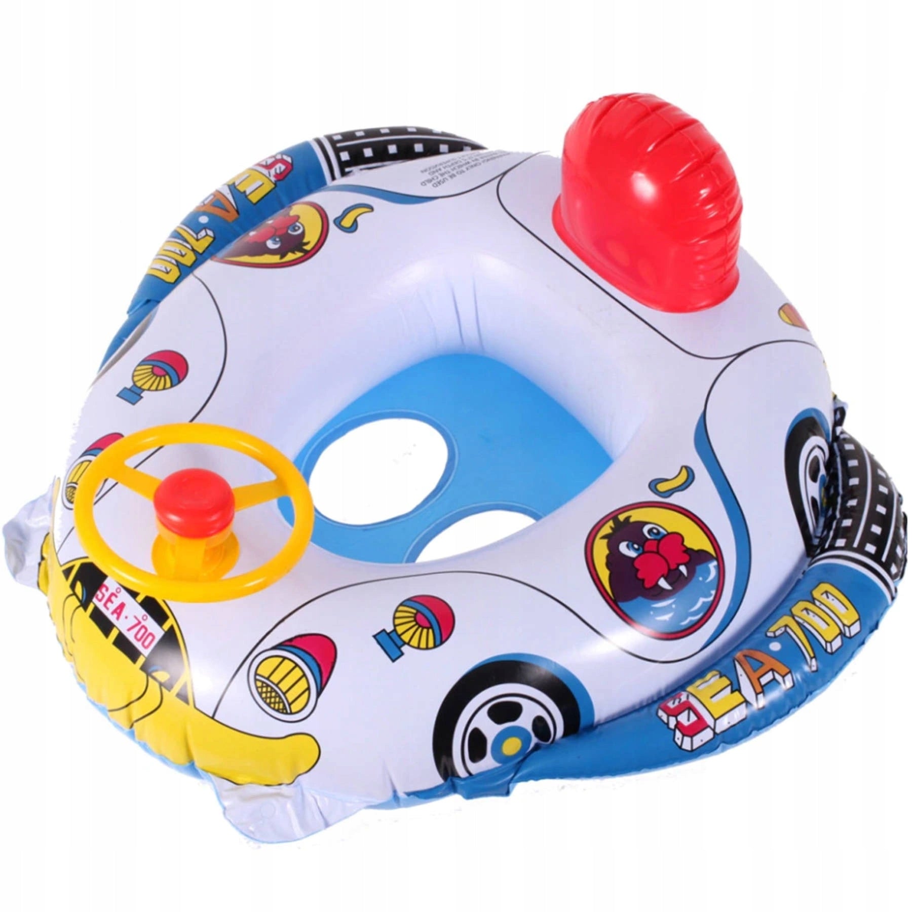 PONTOON FOR CHILDREN TO SWIM SAFE PONTOON WITH STEERING WHEEL HORN CAR Manufacturer code KAN