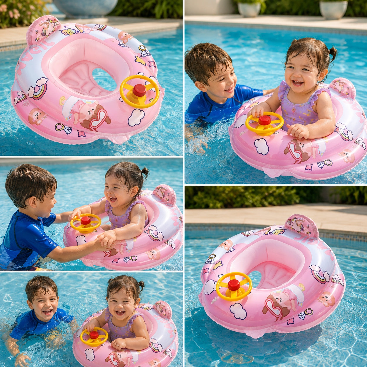 PONTOON MATTRESS FOR BABY INFLATABLE PINK CAR FOR POOL BY THE WATER Brand no brand