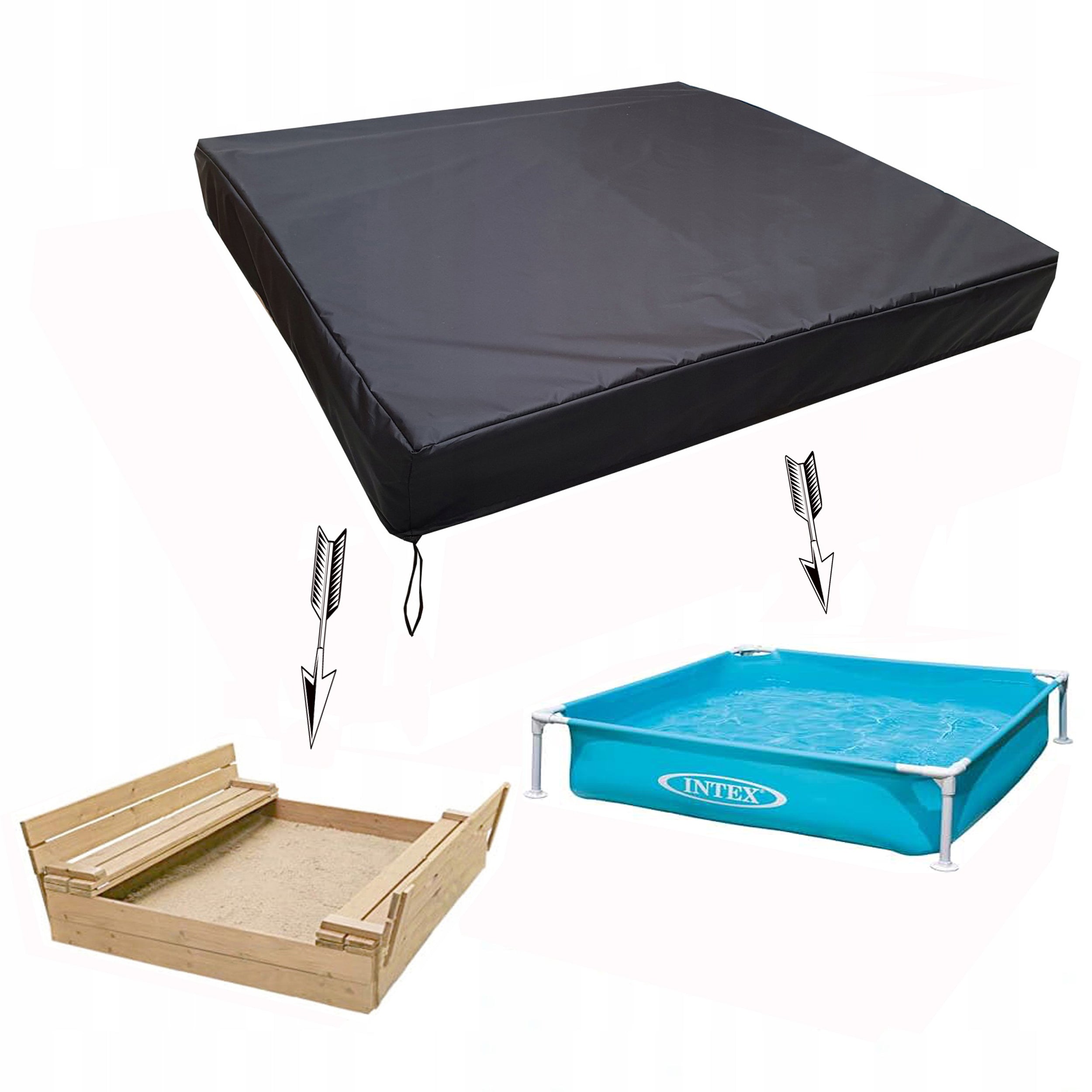 POOL COVER 125x125x16 FOR SANDBOX OXFORD TARPAULIN COVER