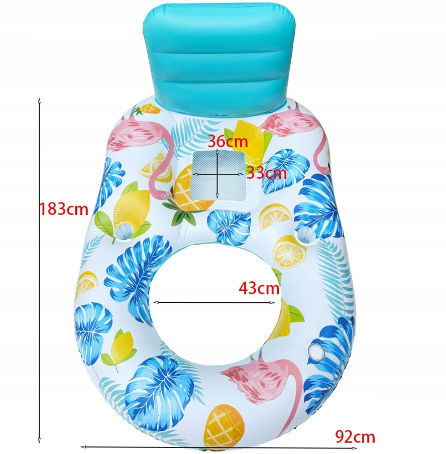 POOL MATTRESS TANNING FLOAT POOL CHAIR MESH WITH BACKREST Packaging status original