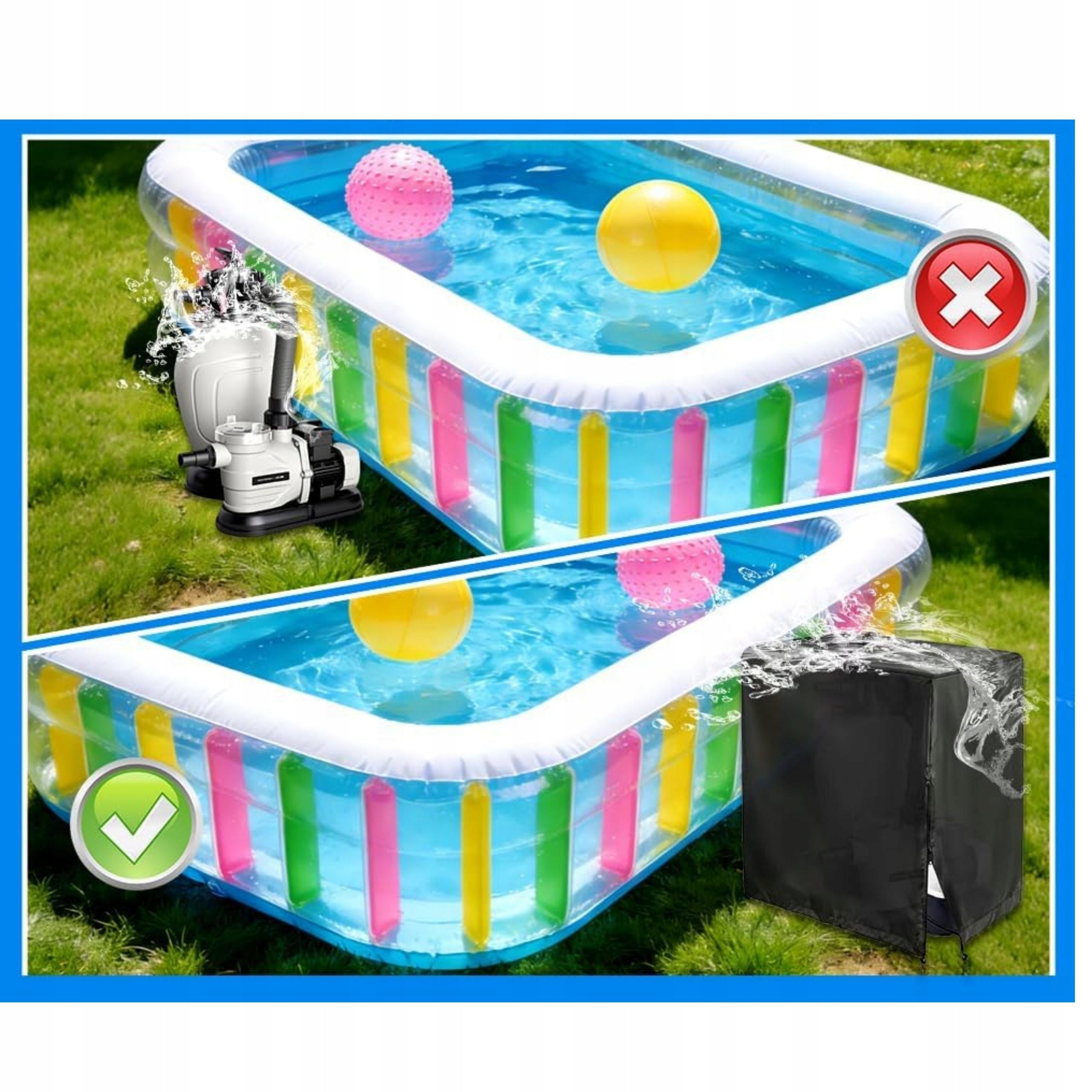 POOL PUMP COVER WATERPROOF PRACTICAL DURABLE AND ADJUSTABLE Product width 61 cm