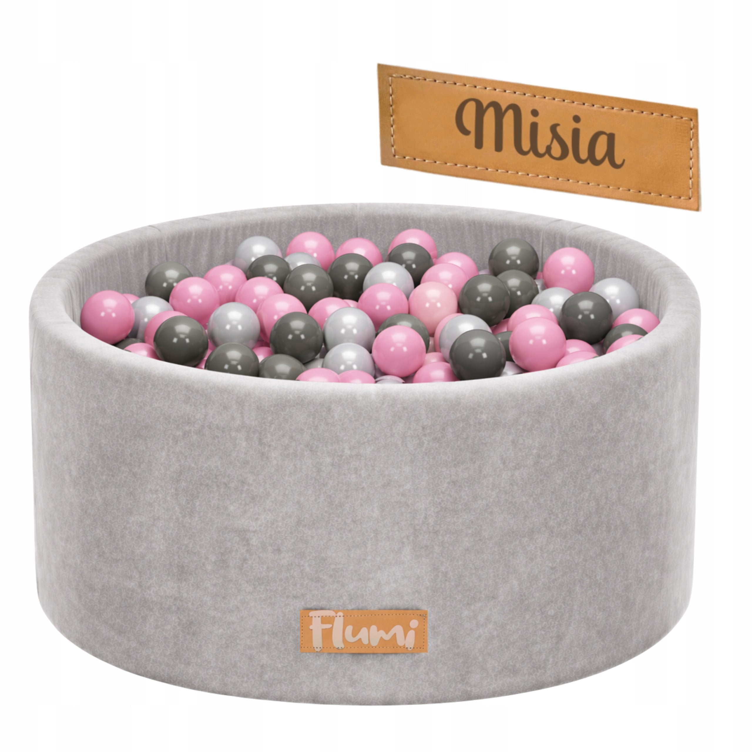 POOL WITH BALLS FLUMI 200 BALLS 90X40 WITH ENGRAVING FREEBIE DIFFERENT COLORS OF BALLS