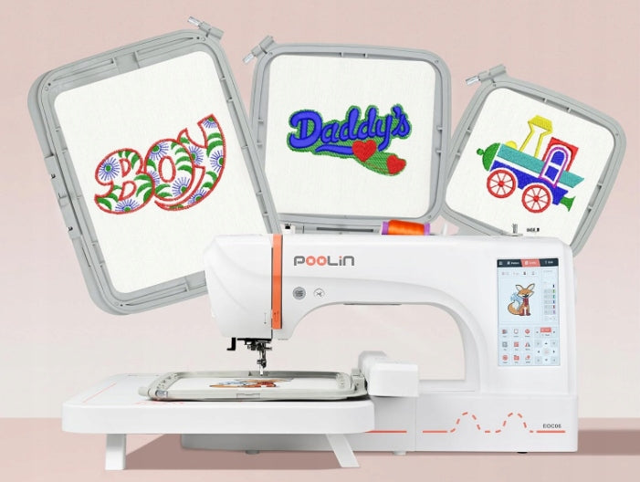 POOLIN EOC06 EMBROIDERY MACHINE WITH 7 INCH TOUCH SCREEN Model POOLIN EOC06