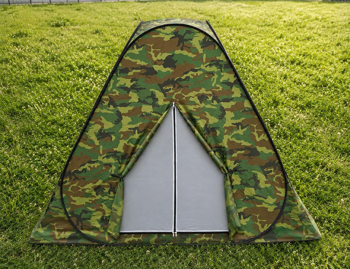 POP-UP CAMO SELF-FOLDING HIKING TENT WITH MOSQUITO NET AND COVER Packaging status original