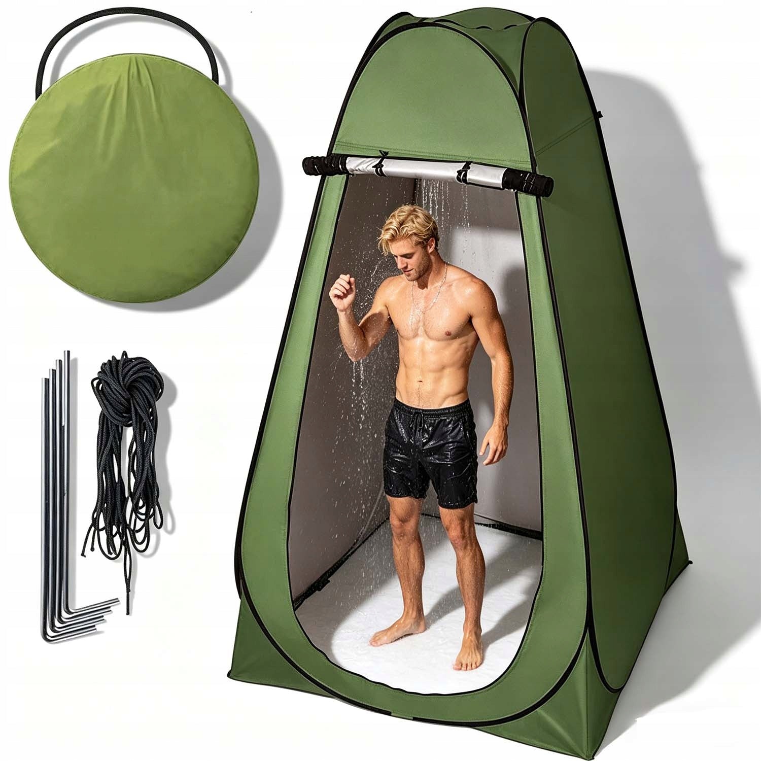 POP UP CHANGING ROOM TENT WITH TOURIST WINDOW LIGHT CAMPING TENT