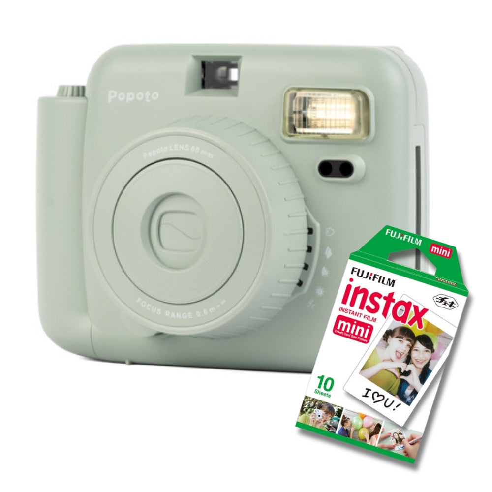 POPOTO GREEN INSTANT CAMERA WITH CARTRIDGES INSTAX MINI 10 pcs GIFT