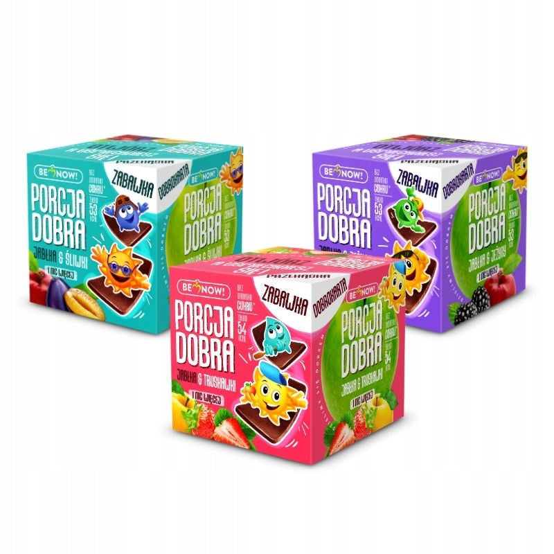 PORCJA DOBRA 3 X MIX OF FRUIT SNACKS CUBES FOR CHILDREN WITH A SURPRISE