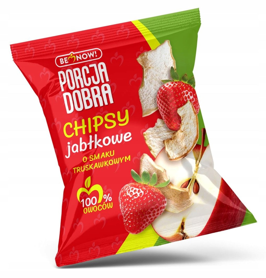 PORCJA DOBRA Apple strawberry chips dried apple slices 100% fruit