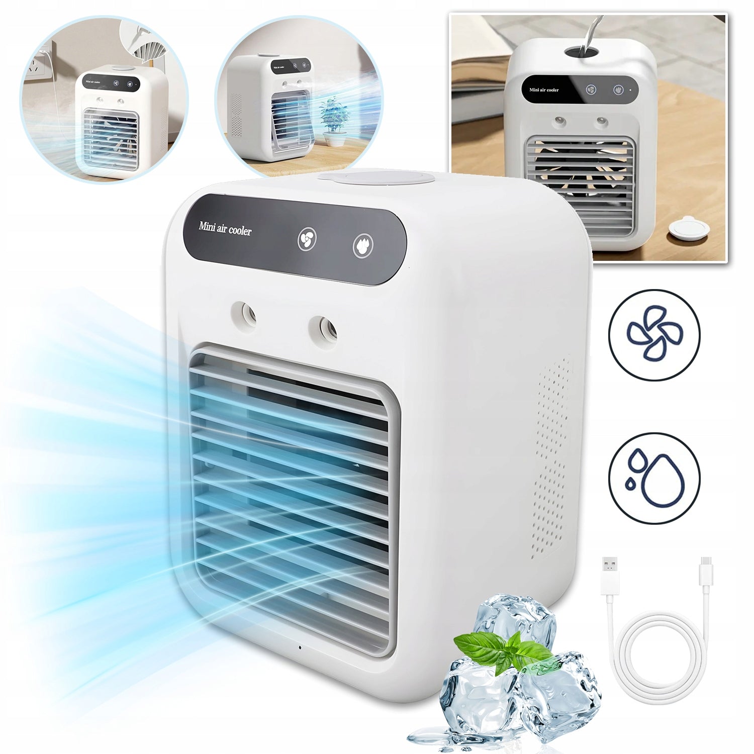 PORTABLE AIR CONDITIONER, AIR COOLER, MINI PORTABLE AIR CONDITIONER