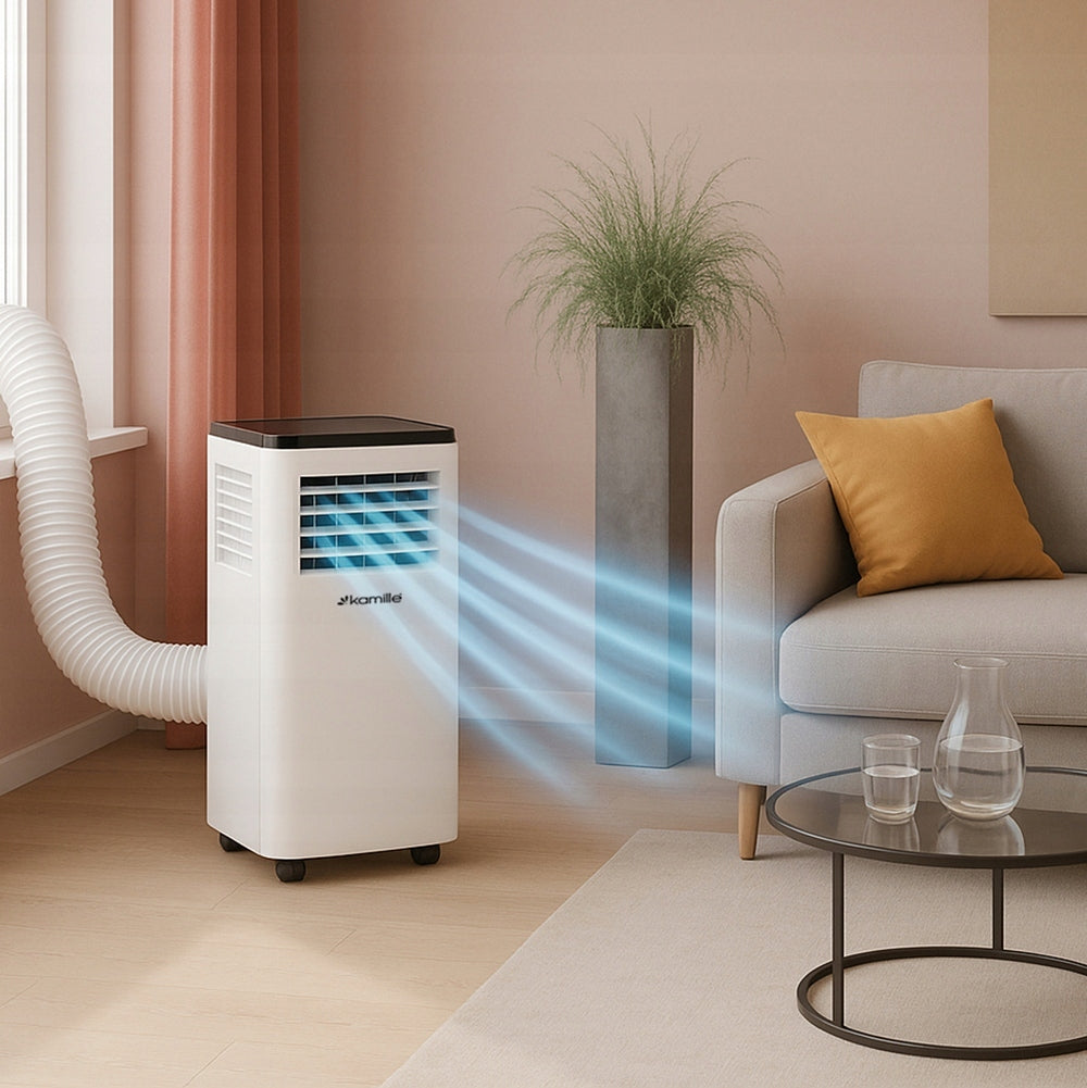PORTABLE AIR CONDITIONER QUIET 3in1 2.6kW 9000BTU/h DEHUMIDIFIER KAMILLE Manufacturer code KM6921