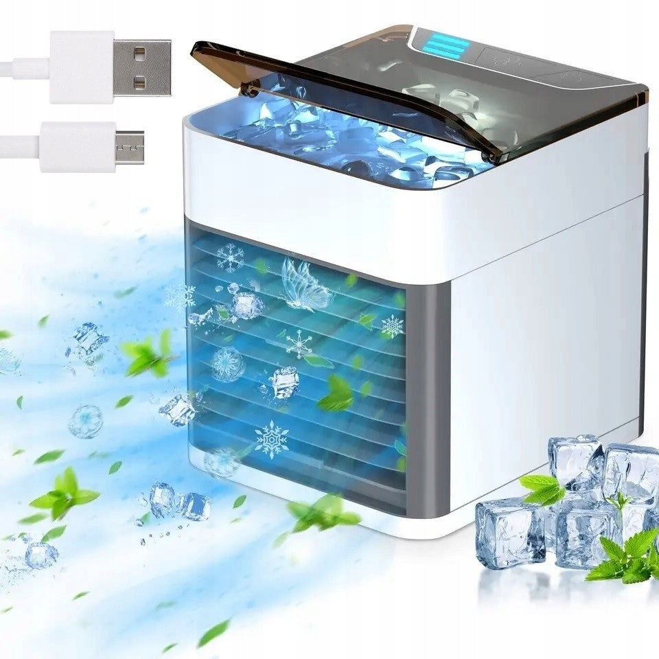 PORTABLE AIR COOLER LED WATER PORTABLE 3IN1 USB SMALL EFFICIENT