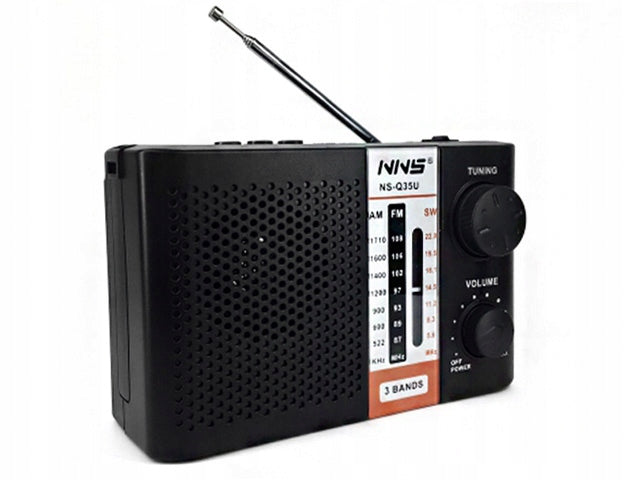 PORTABLE BATTERY RADIO USB/MICRO SD FLASHLIGHT Color black