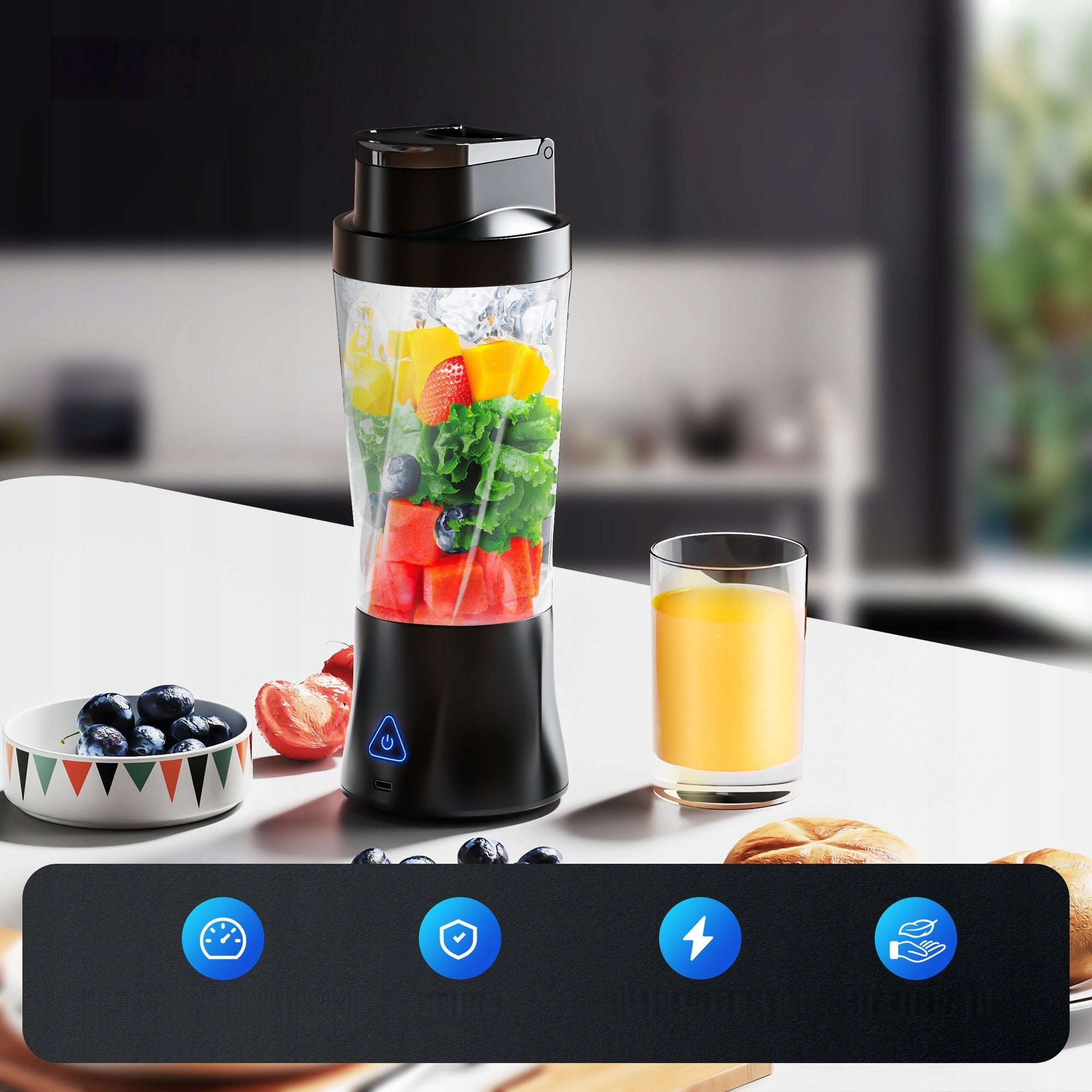 PORTABLE BLENDER 700ml , 6000 mAh, Mocny Mini Blender Kielichowy Brand no brand