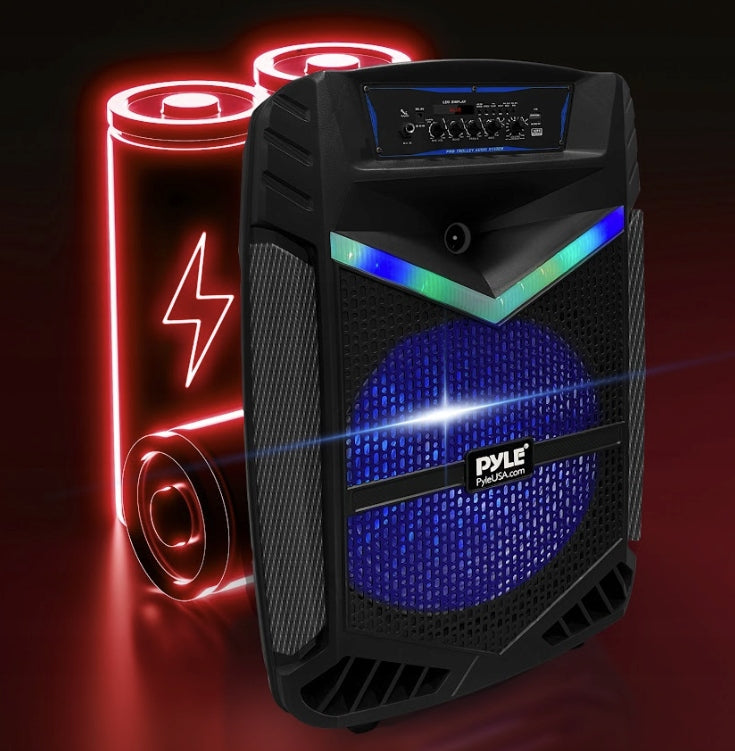 PORTABLE BLUETOOTH KARAOKE SPEAKER WITH MICROPHONE REMOTE CONTROL LED 1200W Packaging status original