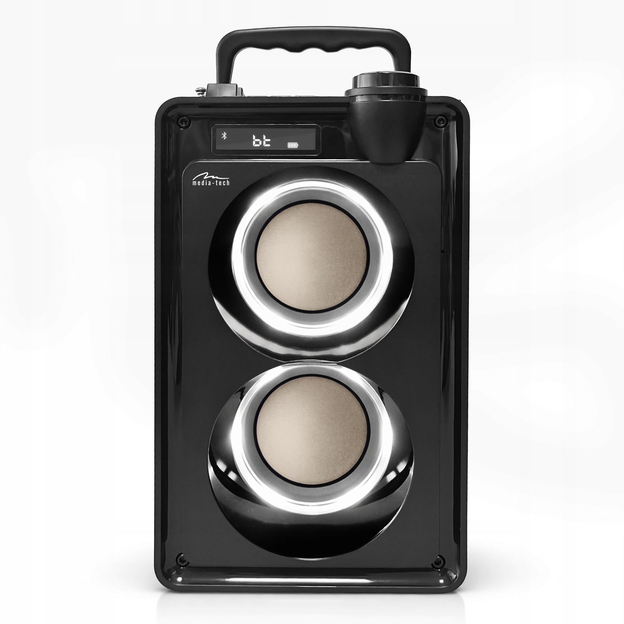 PORTABLE BLUETOOTH OVERBOX SPEAKER WITH RADIO FM BOOMBOX BLACK 900W PMPO Manufacturer code MT3186
