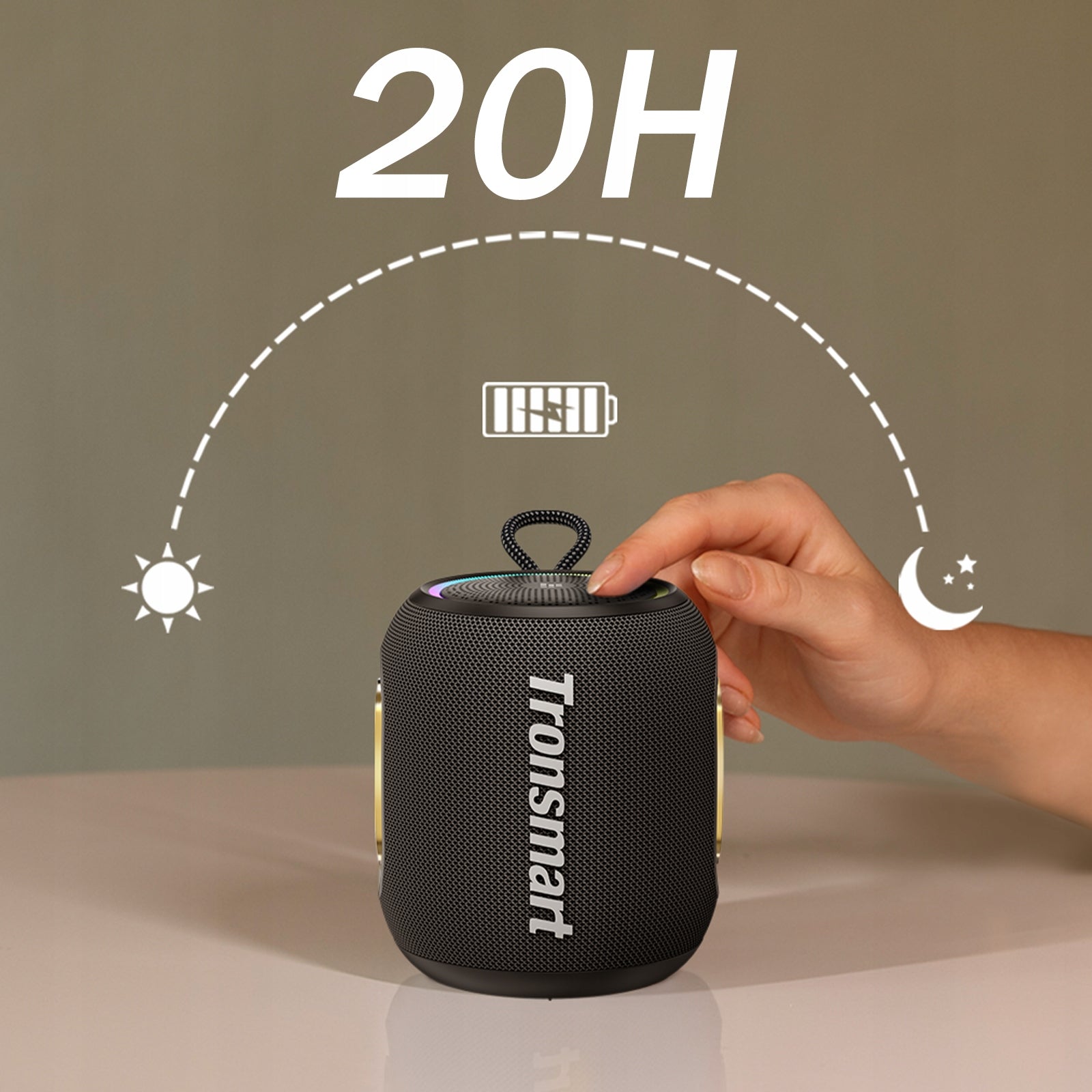 PORTABLE BLUETOOTH SPEAKER 5.3 WIRELESS 16W TRONSMART T8 Mini Black Packaging status original
