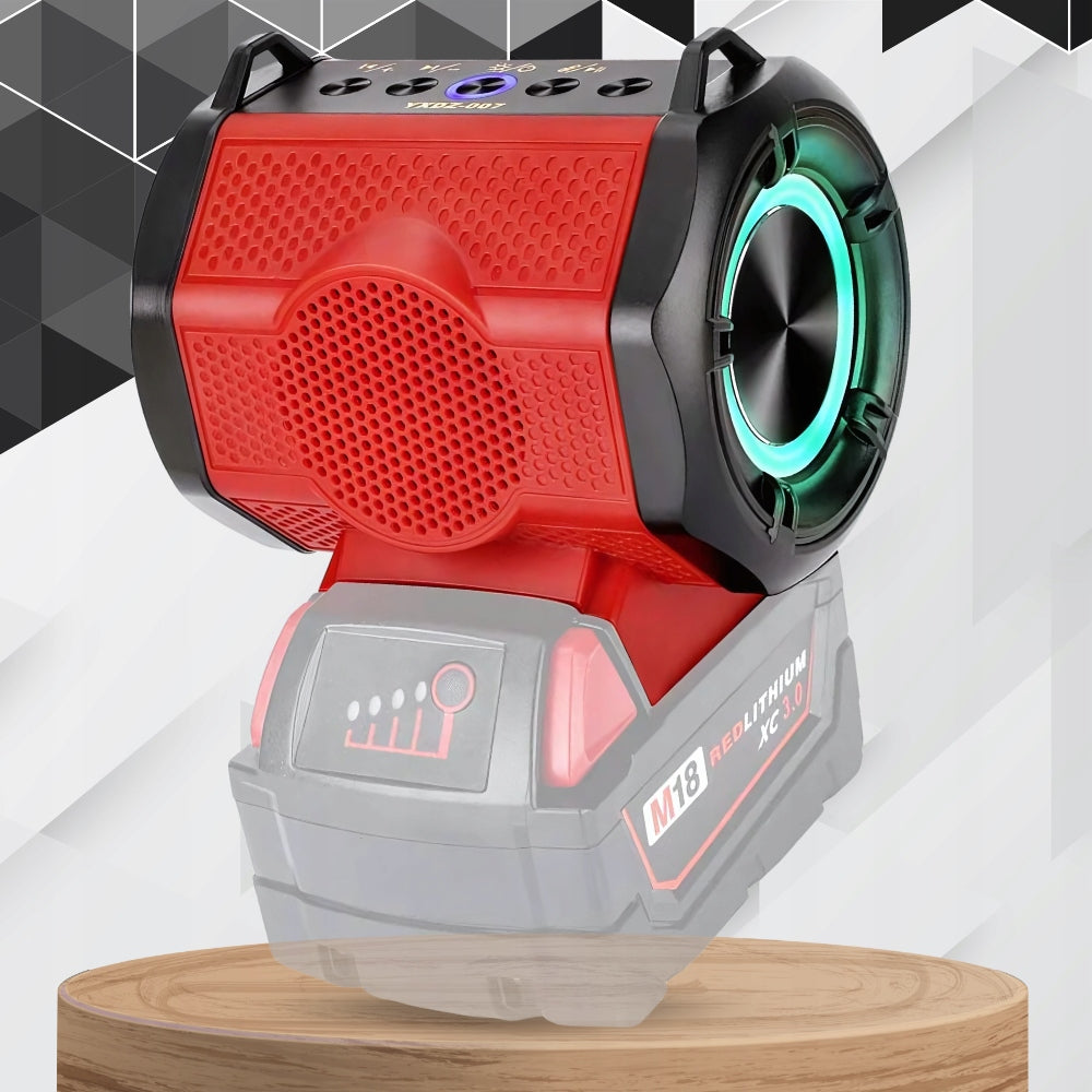 PORTABLE BLUETOOTH SPEAKER FOR MILWAUKEE 18V BATTERY FOR BUILDING STRONG Batteries included no