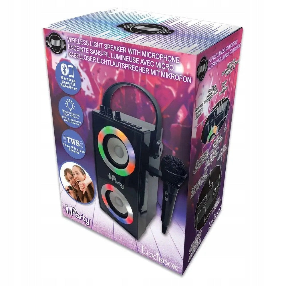 PORTABLE BLUETOOTH SPEAKER WITH MICROPHONE AND AMAZING LIGHT EFFECTS