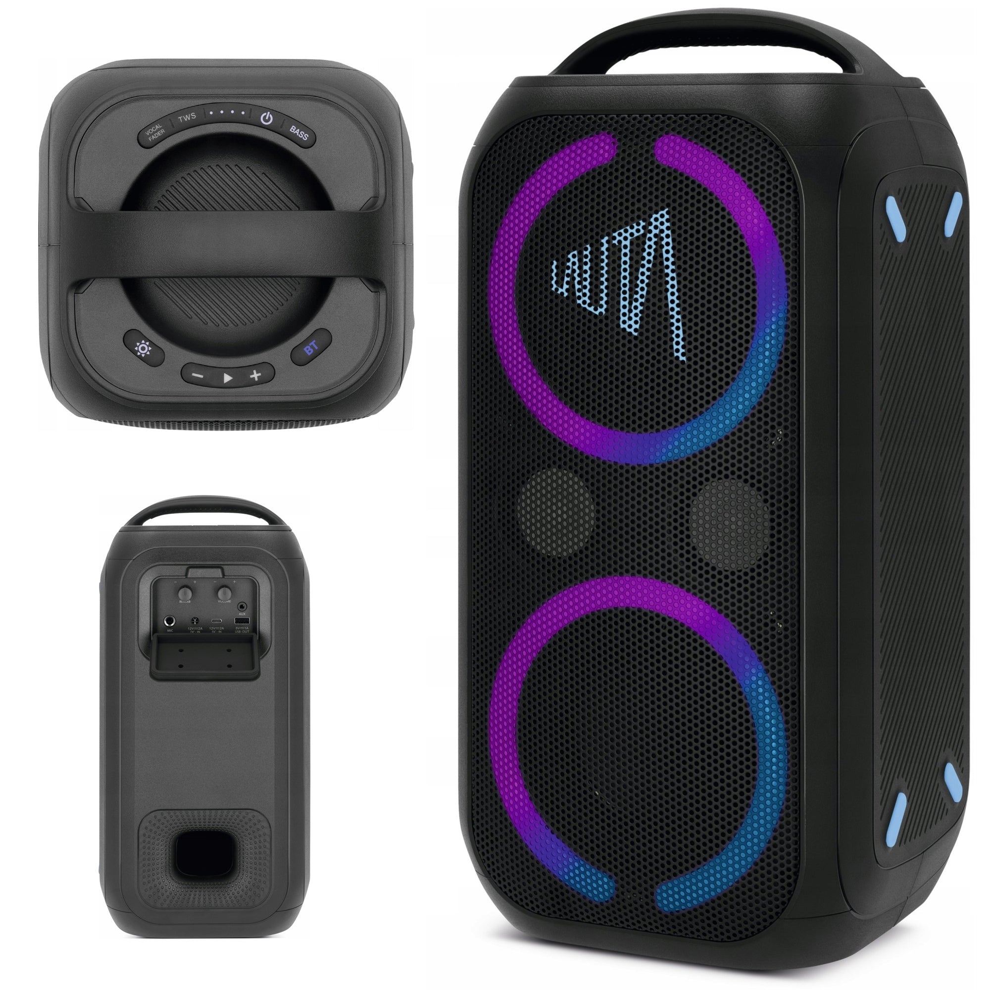 PORTABLE BLUETOOTH SPEAKER WUMMSBOX TECHNISAT 80W IPX4 USB AUX TWS BLACK