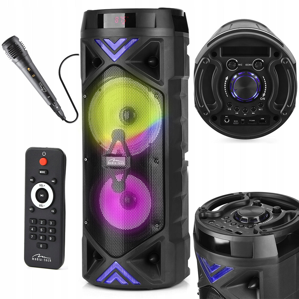 PORTABLE BLUETOOTH SPEAKER Wireless MP3 RADIO KARAOKE 8H + MICROPHONE