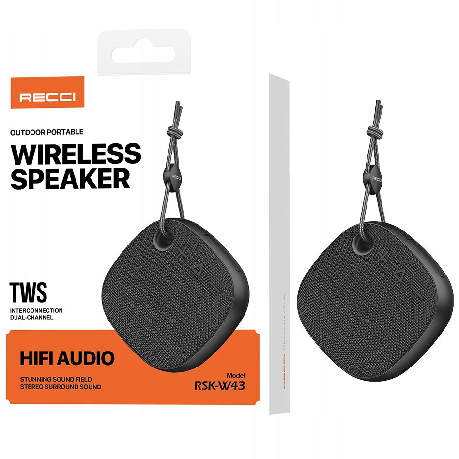 PORTABLE BLUETOOTH WIRELESS SPEAKER 5W POWERFUL AKUMU WITH PENDANT RECCI