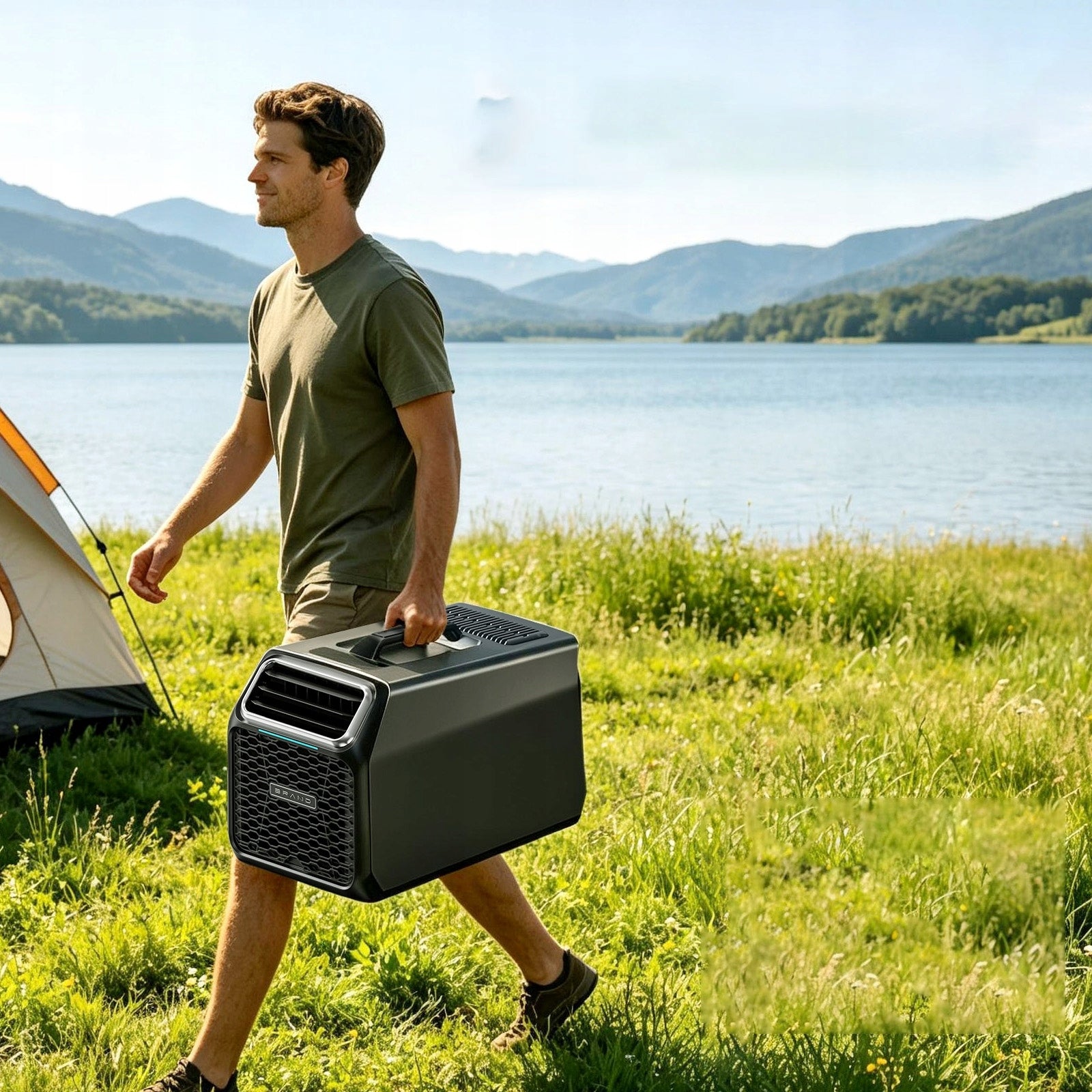 PORTABLE CAMPING AIR CONDITIONER 6000 BTU 520W COOLING DEHUMIDIFIER WITH REMOTE CONTROL Packaging status original