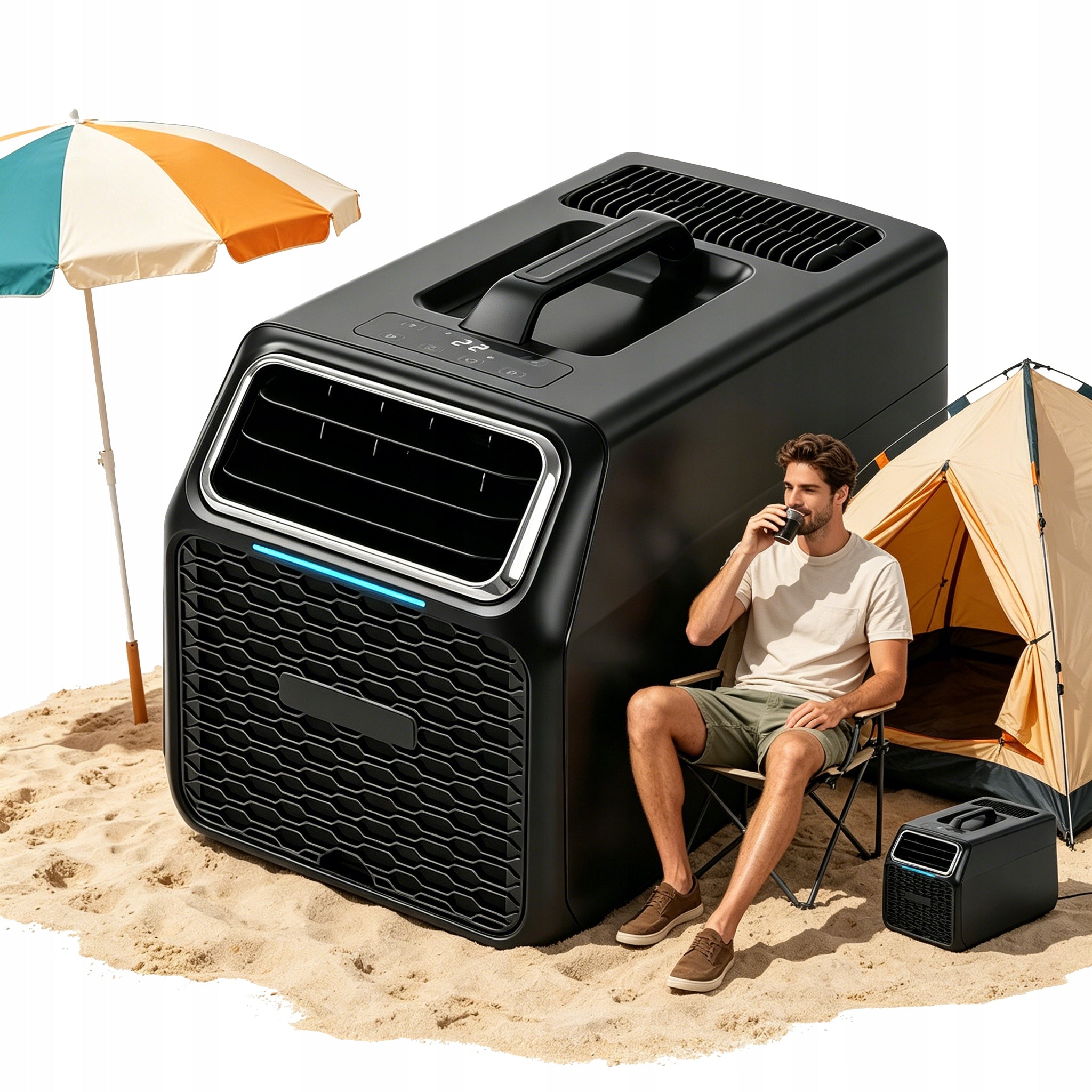 PORTABLE CAMPING AIR CONDITIONER 6000 BTU 520W COOLING DEHUMIDIFIER WITH REMOTE CONTROL