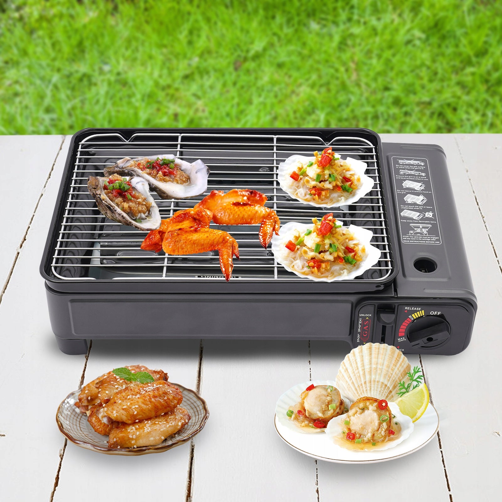 PORTABLE CAMPING GRILL GAS STOVE WINDPROOF WITH CASE FOR GRILL CAMPING Brand no brand
