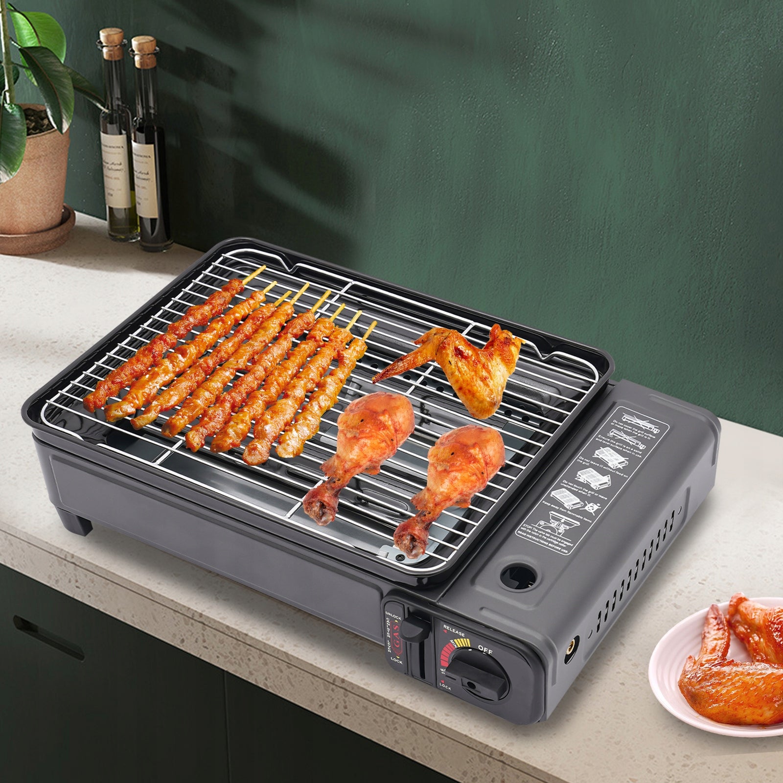 PORTABLE CAMPING GRILL GAS STOVE WINDPROOF WITH CASE FOR GRILL CAMPING Power 0 kW