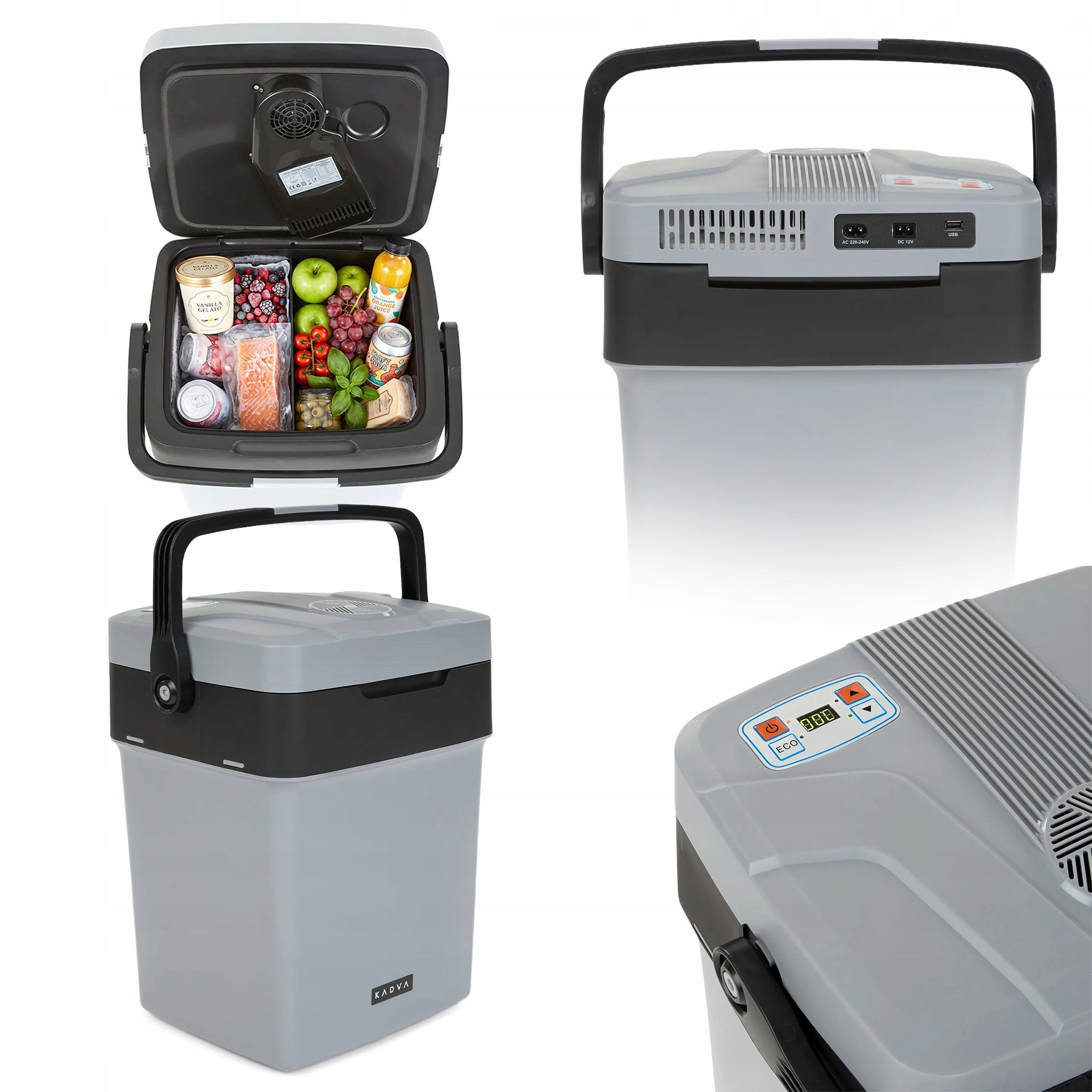 PORTABLE CAR TOURIST REFRIGERATOR KADVA AC/DC 26l ELECTRIC 12V