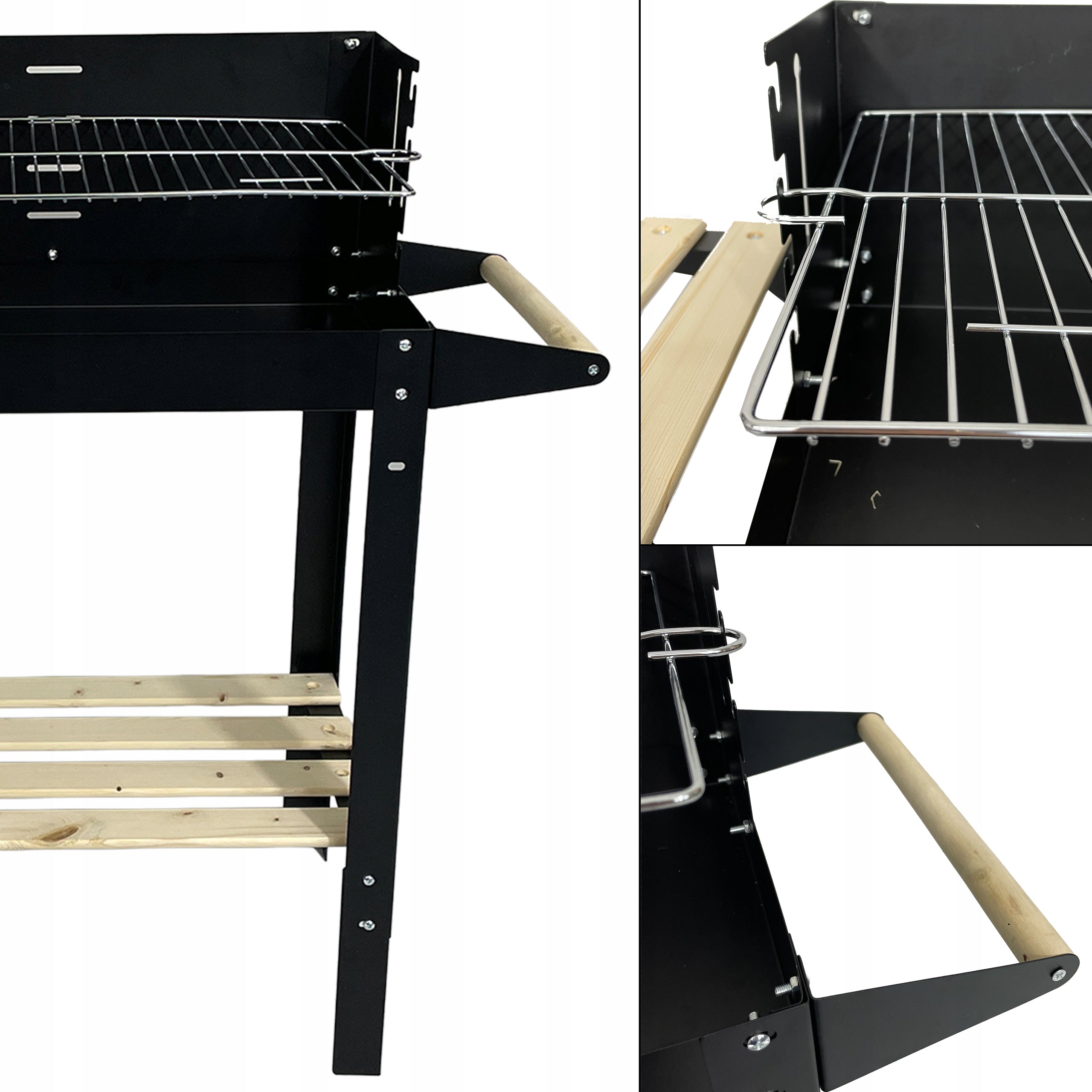 PORTABLE CHARCOAL GARDEN GRILL WITH 2 SHELVES ON WHEELS BBQ 1012 Manufacturer Kontrast