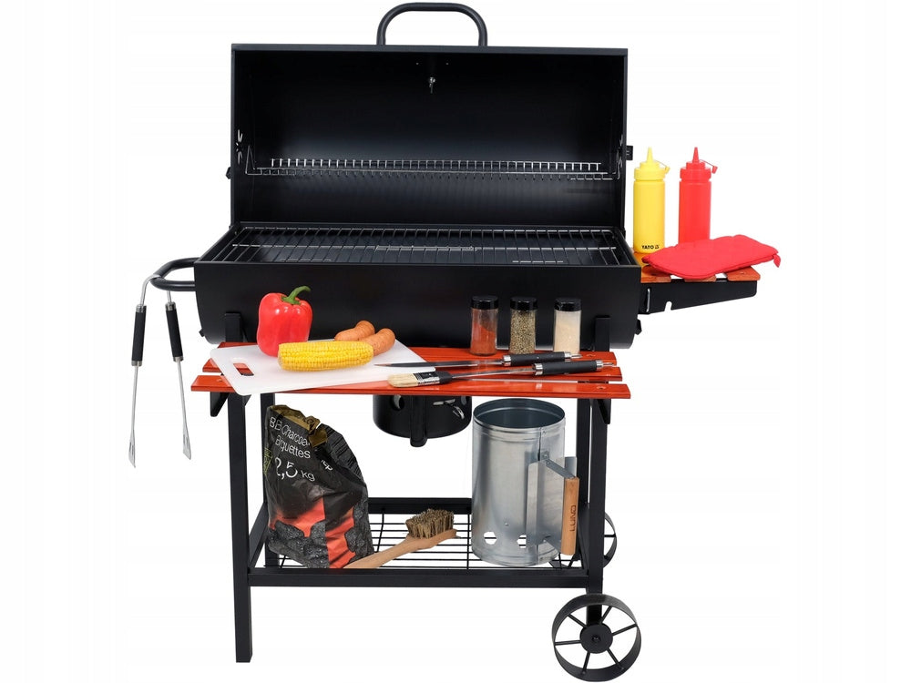 PORTABLE CHARCOAL GRILL WITH LID, GRATE 71*34,5CM 99908 LUND
