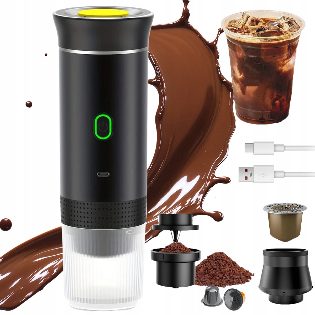 PORTABLE COFFEE MAKER 60ML TOURIST WIRELESS CAR