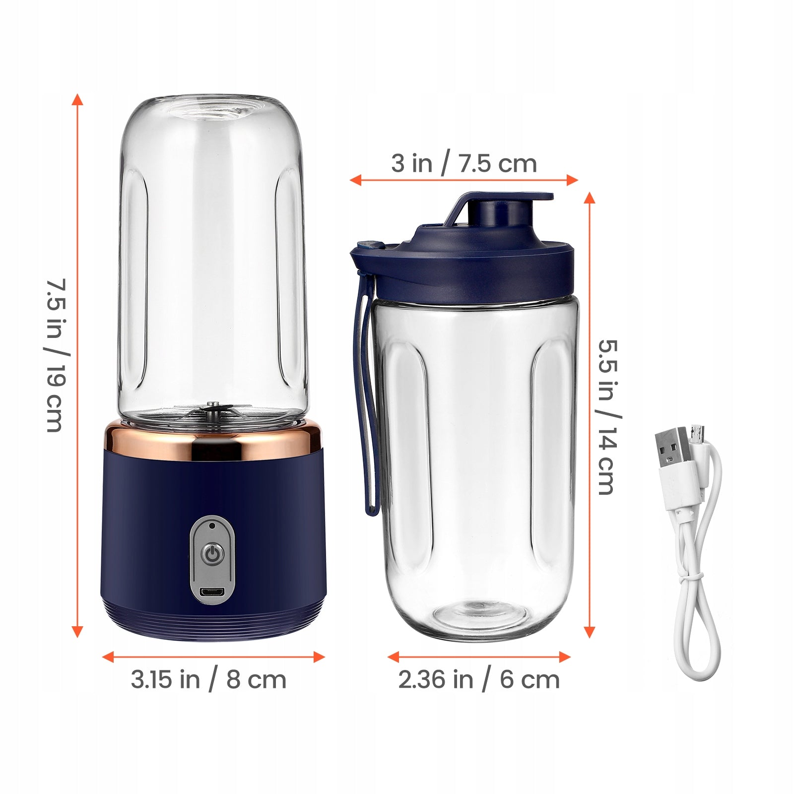 PORTABLE CORDLESS BLENDER 400ML 40W TOURIST Model none