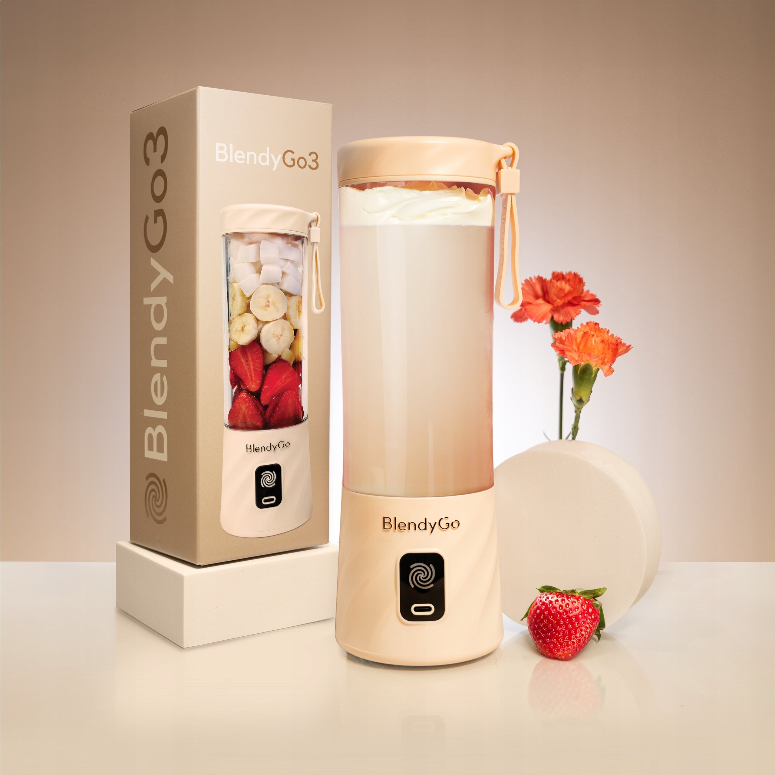 PORTABLE CUP BLENDER BlendyGo 3 WIRELESS 250W + HYDROTABS Packaging status original