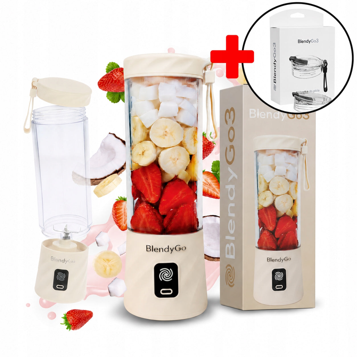 PORTABLE CUP BLENDER BlendyGo 3 WIRELESS 250W + NUT