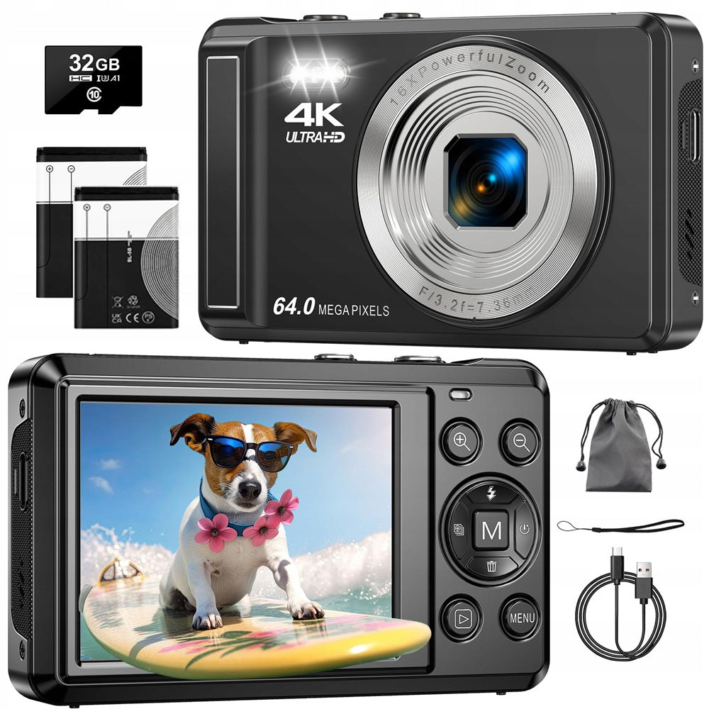 PORTABLE DIGITAL CAMERA 4K 64MP 16X DIGITAL ZOOM CAMERA