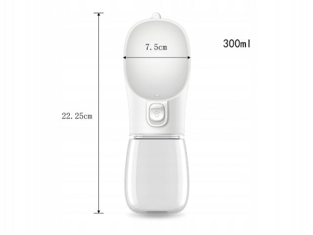 PORTABLE DOG BOTTLE 350ML WATER BOTTLE TRAVEL BOWL CAT DRINKER Capacity 0.35 l