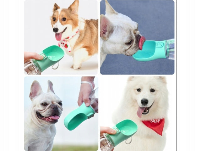 PORTABLE DOG BOTTLE 350ML WATER BOTTLE TRAVEL BOWL CAT DRINKER Color multicolor