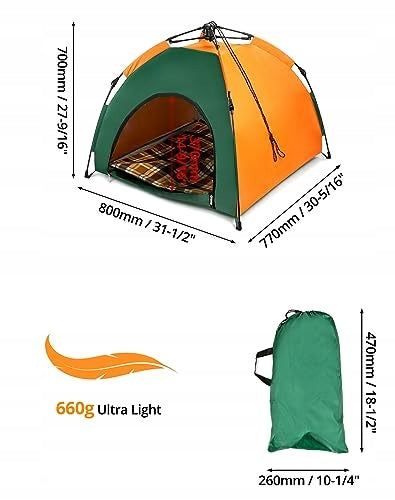 PORTABLE DOG TENT OUTDOOR DOG HOUSE FOR HOME gift included Length 80 cm