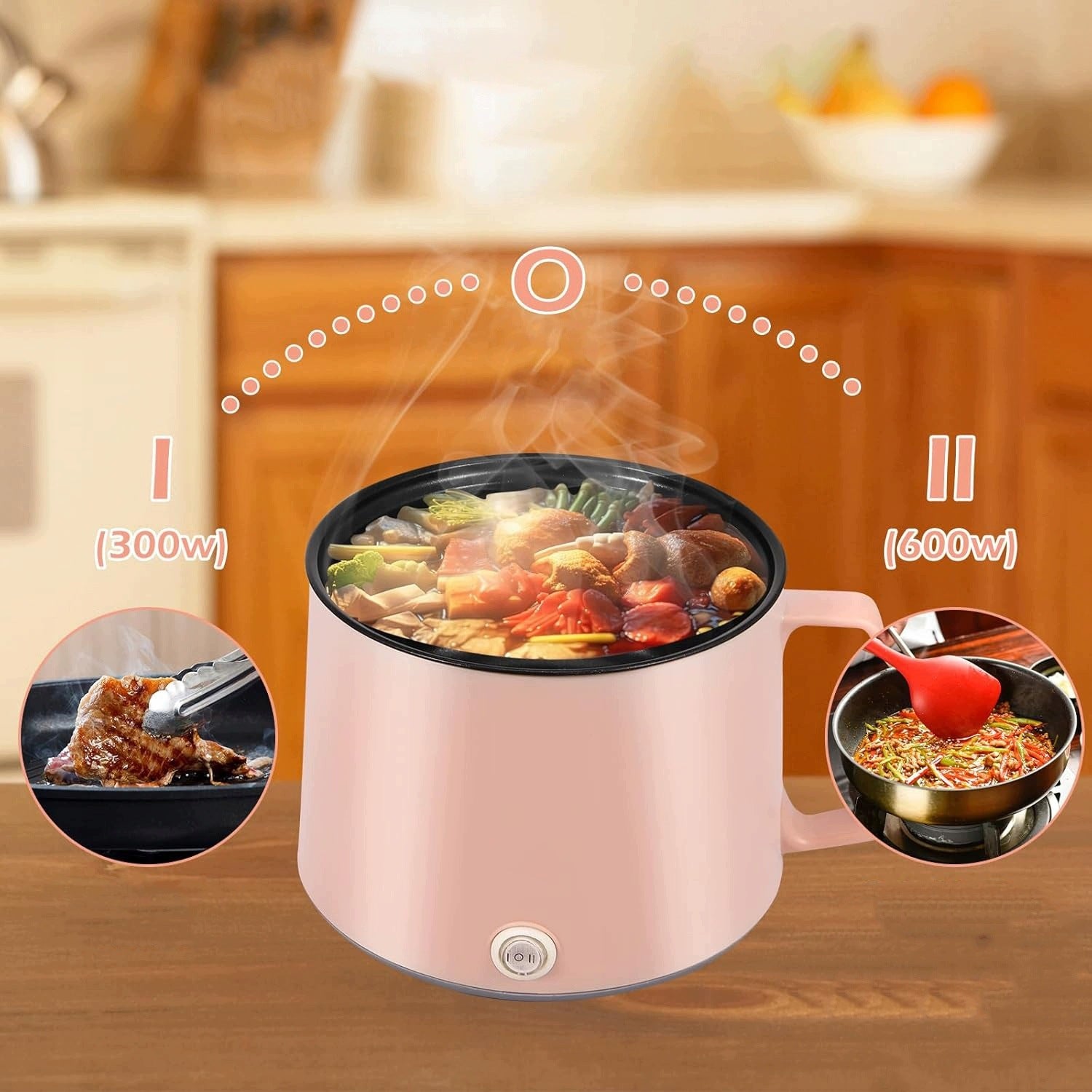PORTABLE DOUBLE LAYER ELECTRIC POT 220V WITH HEATING FUNCTION Brand Bedee