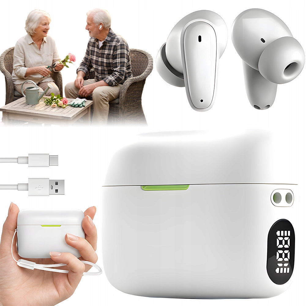 PORTABLE EAR HEARING AID WITH EQUIPPED CASE EASY TO CARRY