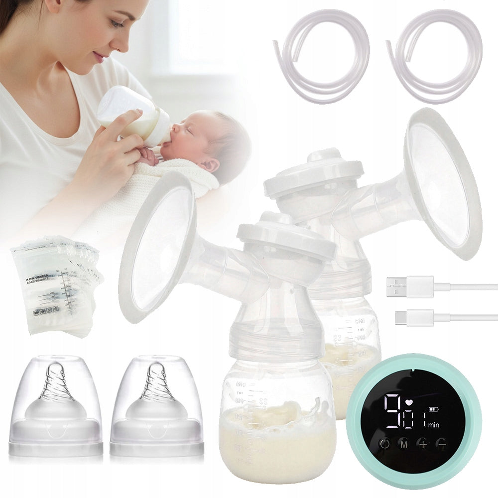 PORTABLE ELECTRIC BREAST PUMP EXTRACTOR, AUTOMATIC BREAST PUMP 2IN1