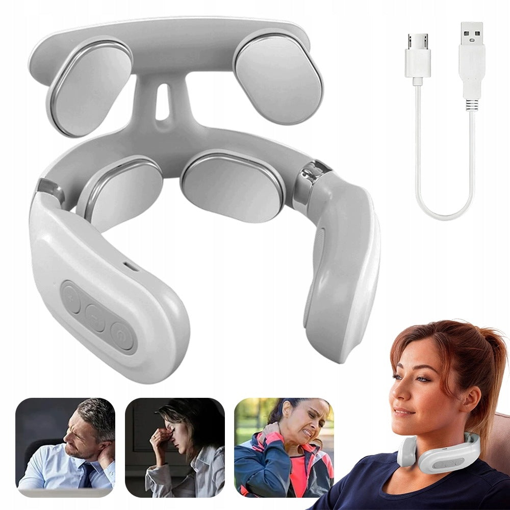 PORTABLE ELECTRIC NECK PULSE NECK MASSAGER, 6 MODES AND 16 INTENSITY