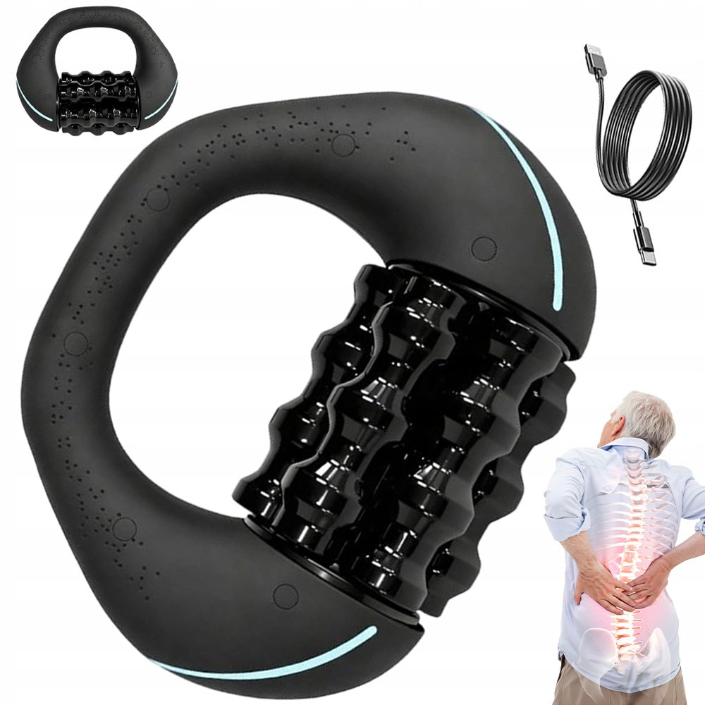 PORTABLE ELECTRIC ROLLER MASSAGER 24 MASSAGE HEADS BLACK