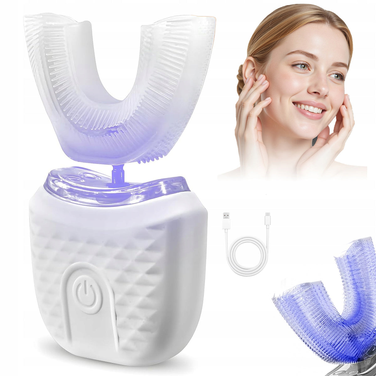 PORTABLE ELECTRIC TOOTHBRUSH 3 CLEANING MODES AUTOMATIC TIMER