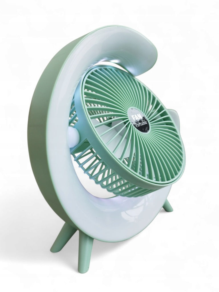 PORTABLE FAN DESK FAN RGB LED TO USB RECHARGEABLE 3 GEARS Manufacturer code 271595