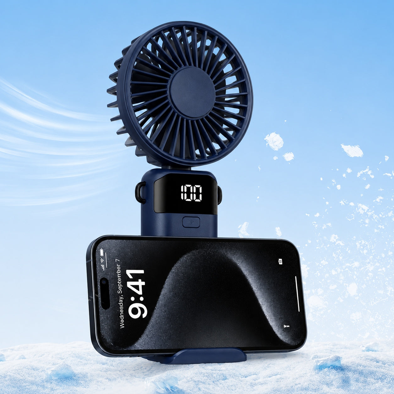 PORTABLE FAN MINI DESK FAN QUIET FOLDING 5 GEARS 2400mAh Brand no brand