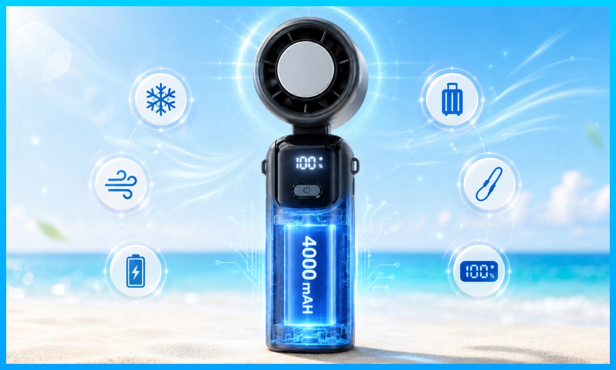 PORTABLE FAN MINI DESK FAN QUIET HANDHELD 4000mAh Manufacturer code Mini Wentylator ręczny biurkowy akumulatorowy