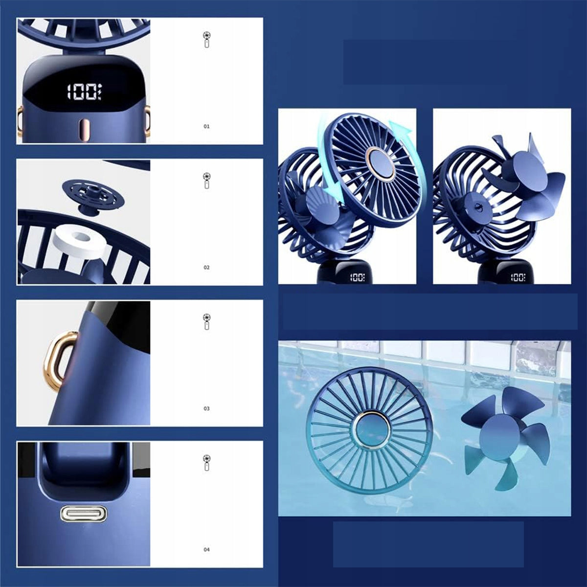 PORTABLE FAN MINI Handheld Fan for USB Adjustable Small Brand no brand